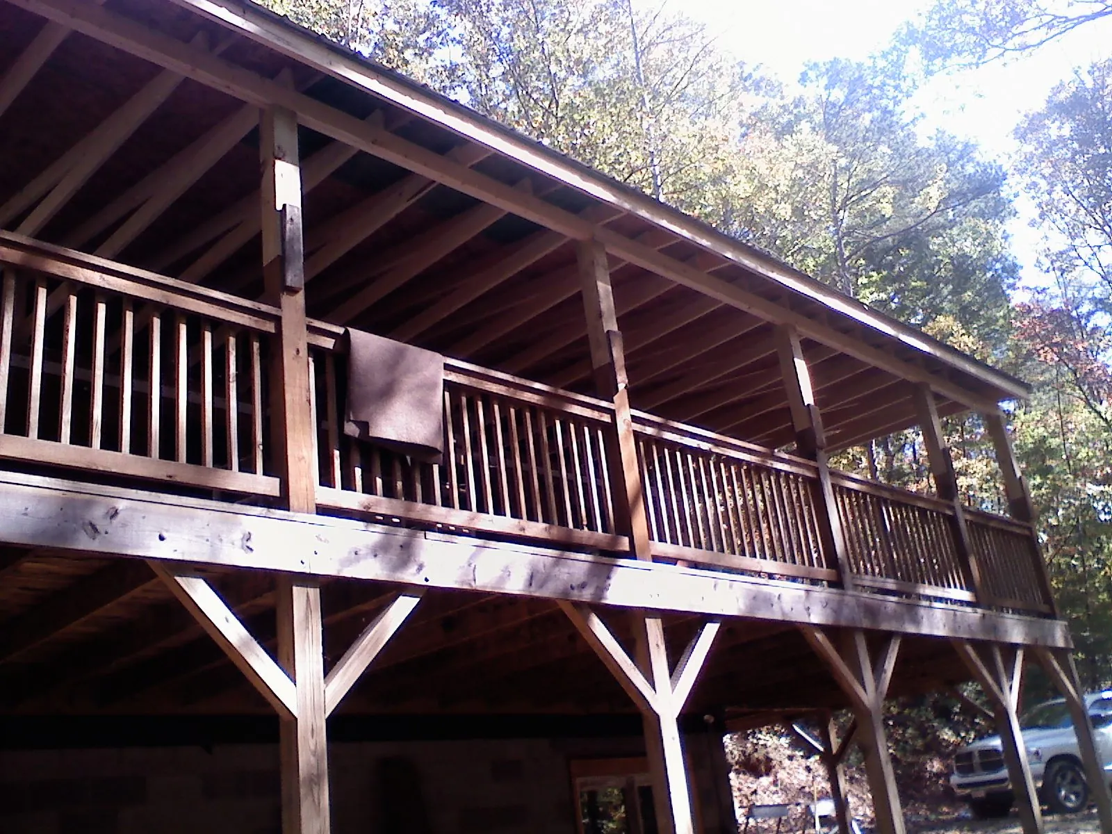 Timber framing under a new elevated porch and deck — Roof Leak Repair in Savanna by Roofing Brothers